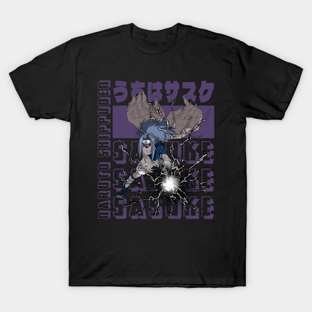 Sasuke Uchiha T-Shirt by Hyndk Art